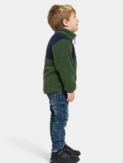 Børn Didriksons Fleecetøj-Gosig Fleecetrøje, Pine Green