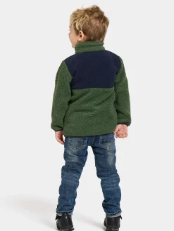 Børn Didriksons Fleecetøj-Gosig Fleecetrøje, Pine Green