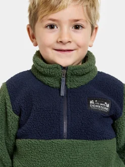 Børn Didriksons Fleecetøj-Gosig Fleecetrøje, Pine Green