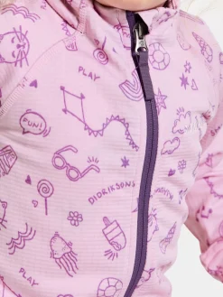 Børn Didriksons Jadis Trøje med Lynlås, Doodle Orchid Pink
