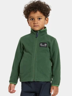 Børn Didriksons Fleecetøj-Muskot Vindtæt Vindtæt Fleecetrøje, Pine Green
