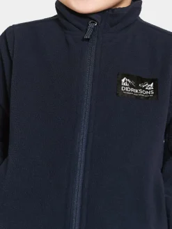 Børn Didriksons Muskot  Vindtæt Vindtæt Fleecetrøje, Dark Night Blue