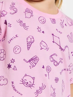 Børn Didriksons Kjoler & Tunikaer-Smultron Kjole, Doodle Orchid Pink