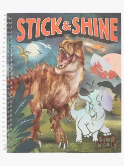 DinoWorld Kreativt Legetøj-Dino World Stick & Shine Malebog