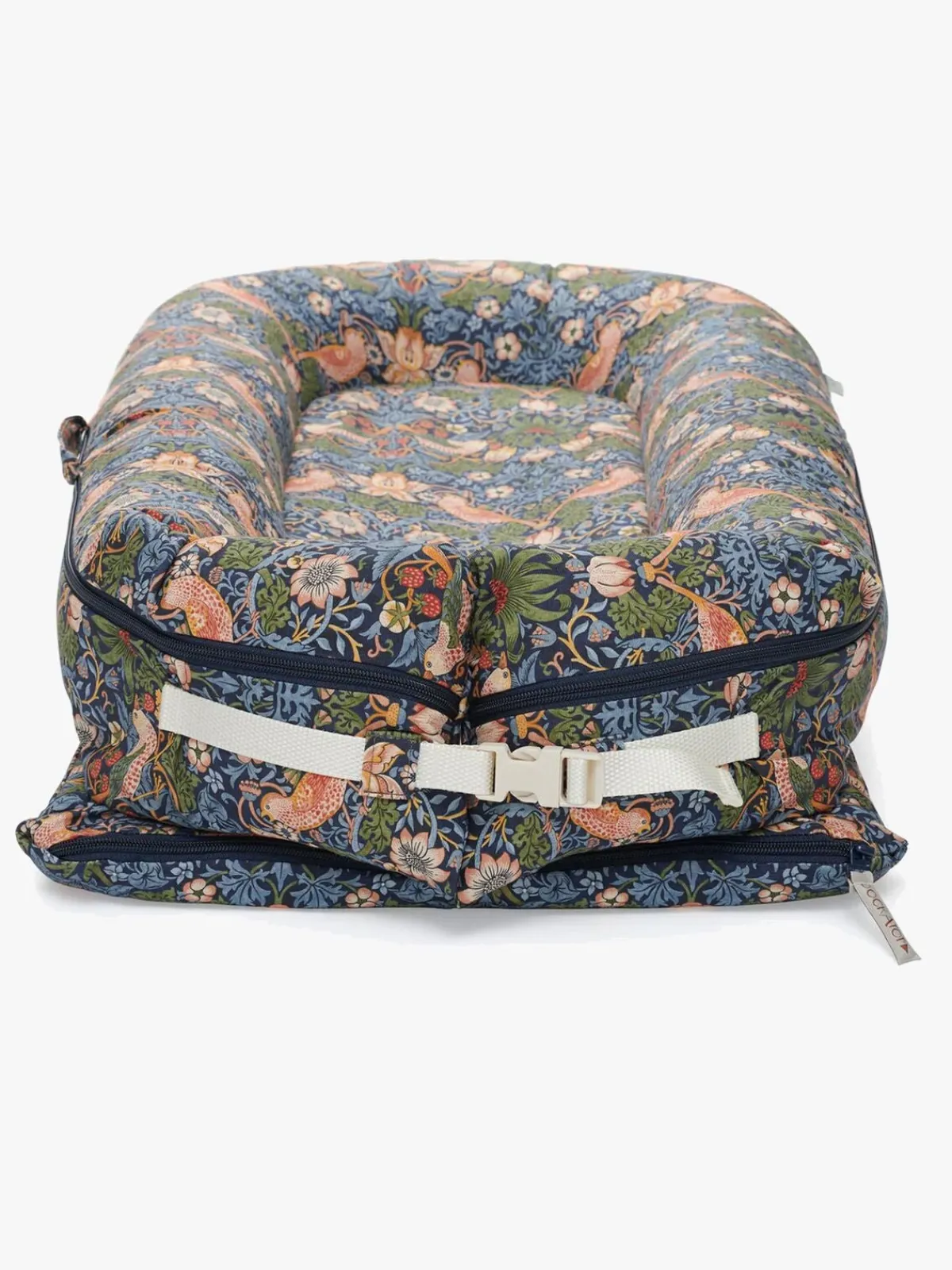 Børnesenge & Tilbehør|DockATot Deluxe+ Babynest, Strawberry Thief Grøn/Lyserød