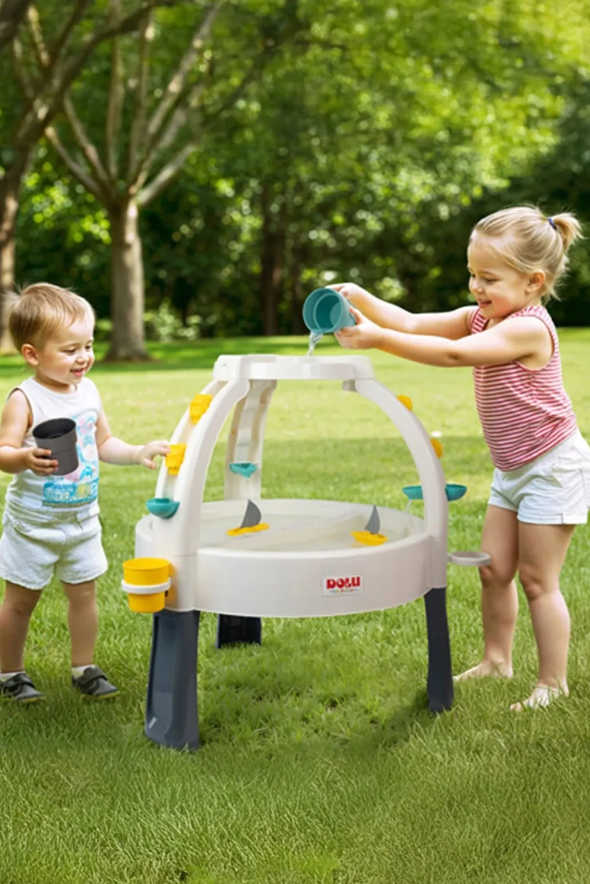 DOLU Fun Fountain Sand & Water Legebord, Hvid