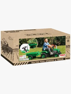 DOLU Pedaltraktor m. Anhænger, Grøn