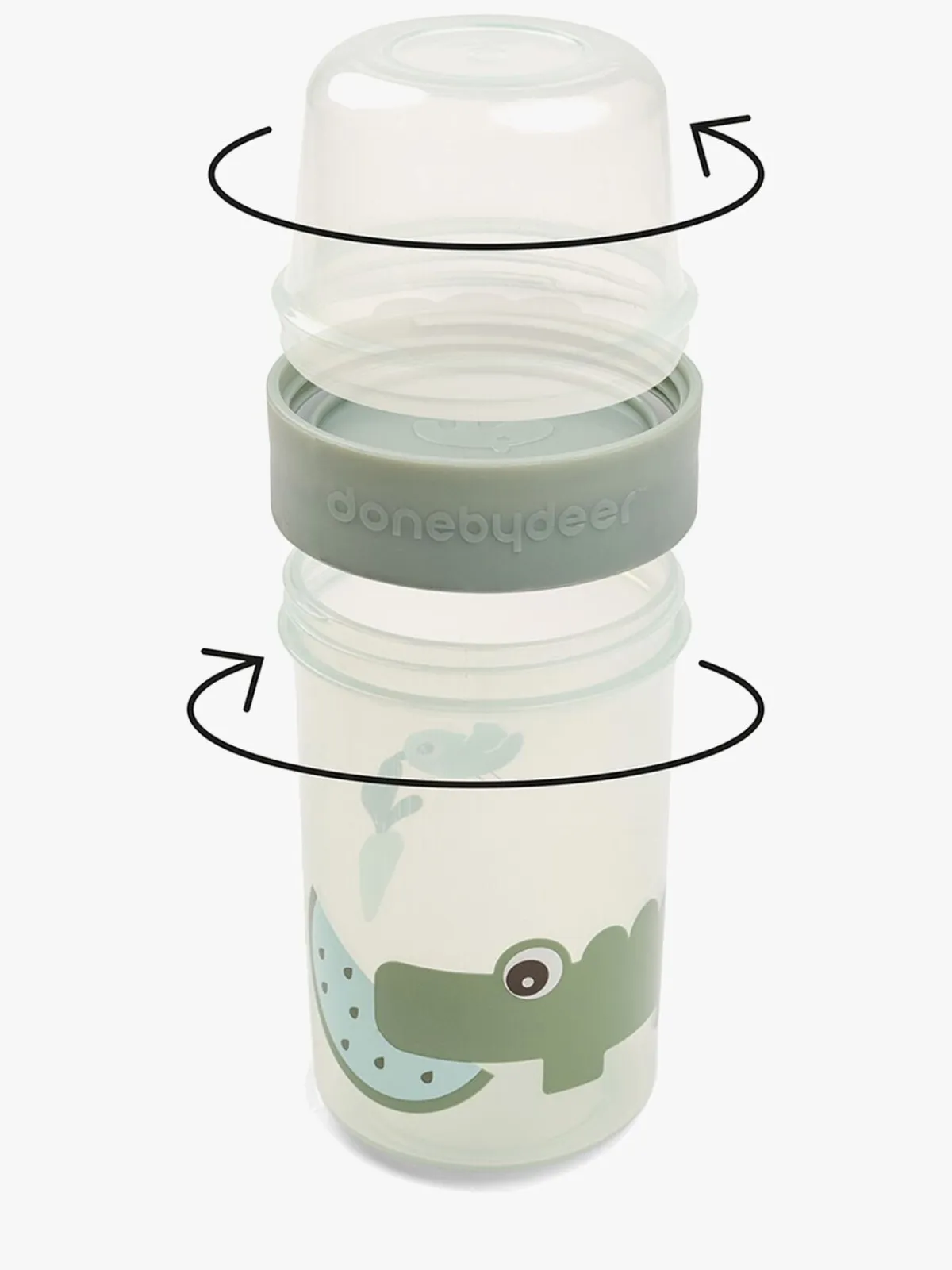 DoneByDeer Done By Deer Croco To Go Two-Way Snackbeholder, Green