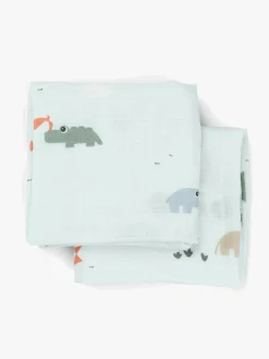 DoneByDeer Done By Deer Playground Tæppe/ Stofble i Musselin 2-pak, Blue