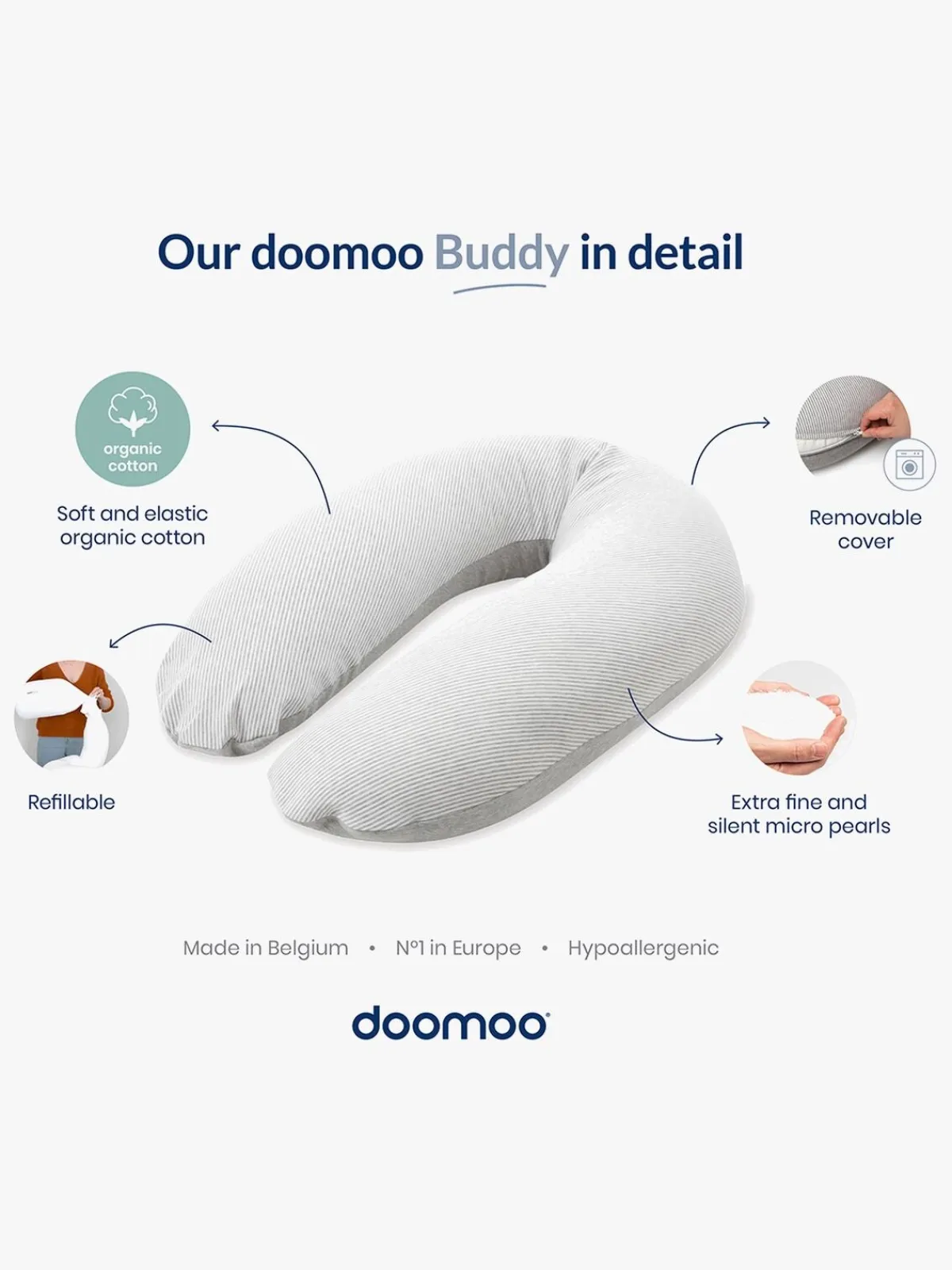 Doomoo Amme- & Graviditetspude Buddy, Blomster