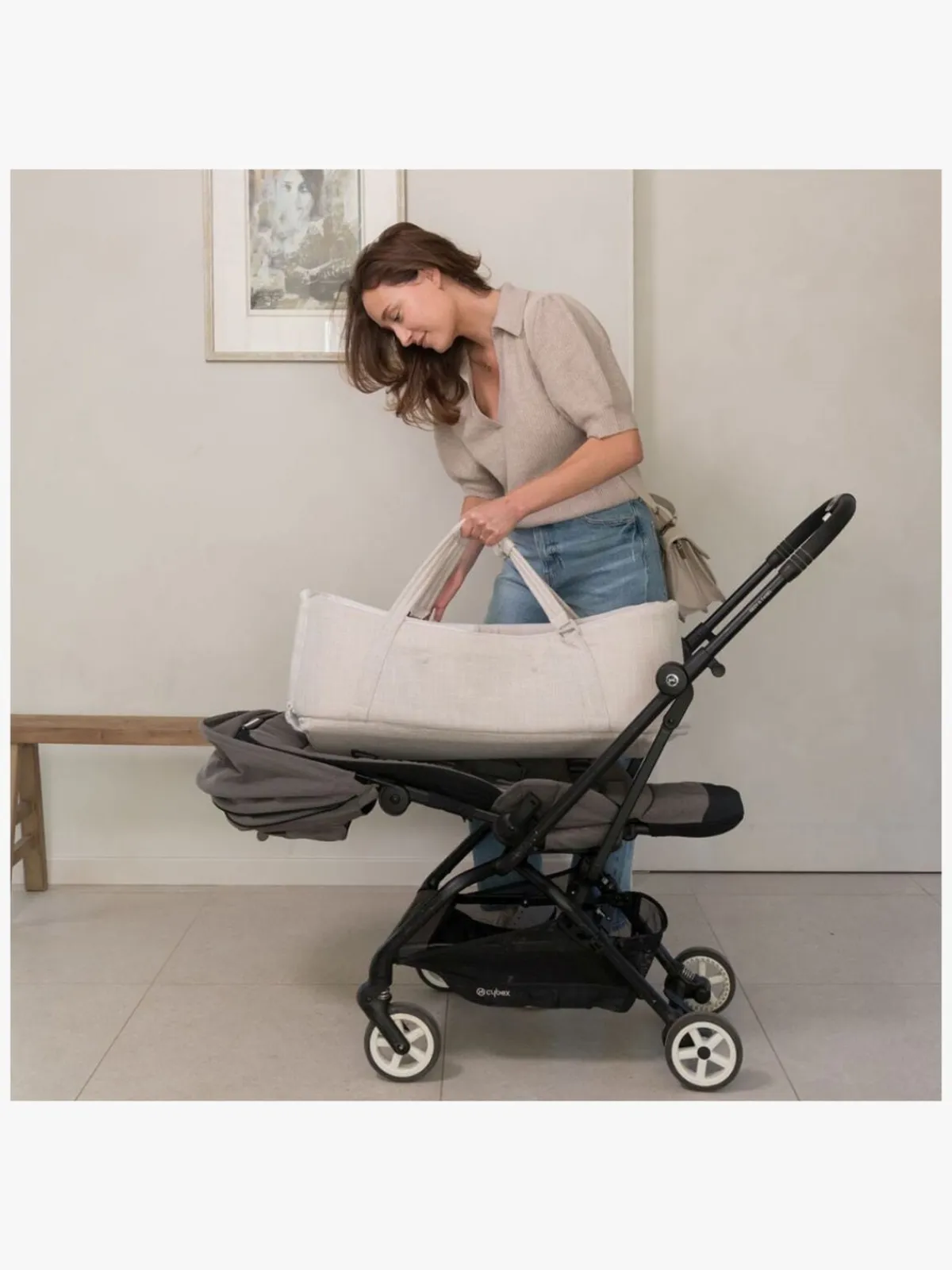 Børn Doomoo Babynest/lift 3-i-1, Sandfarvet