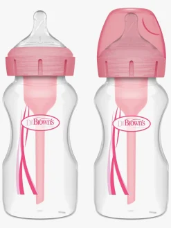 DrBrown Dr. Brown's Options+ Bred Hals Sutteflaske 270 ml 2-pak, Pink
