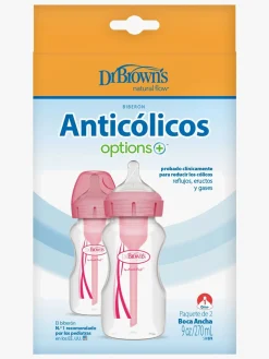 DrBrown Dr. Brown's Options+ Bred Hals Sutteflaske 270 ml 2-pak, Pink