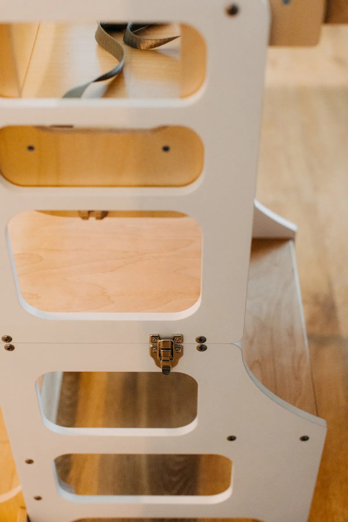 Børnemøbler|DuckWoodworks Duck Woodworks 3-i-1 Sammenklappeligt Læringstårn med Højstol, Hvid