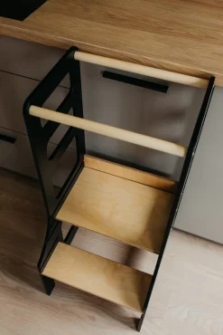 Børn DuckWoodworks Børnemøbler-Duck Woodworks Justerbart Læringstårn, Sort