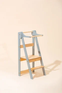 Børn DuckWoodworks Duck Woodworks Sammenklappeligt Læringstårn, Grå