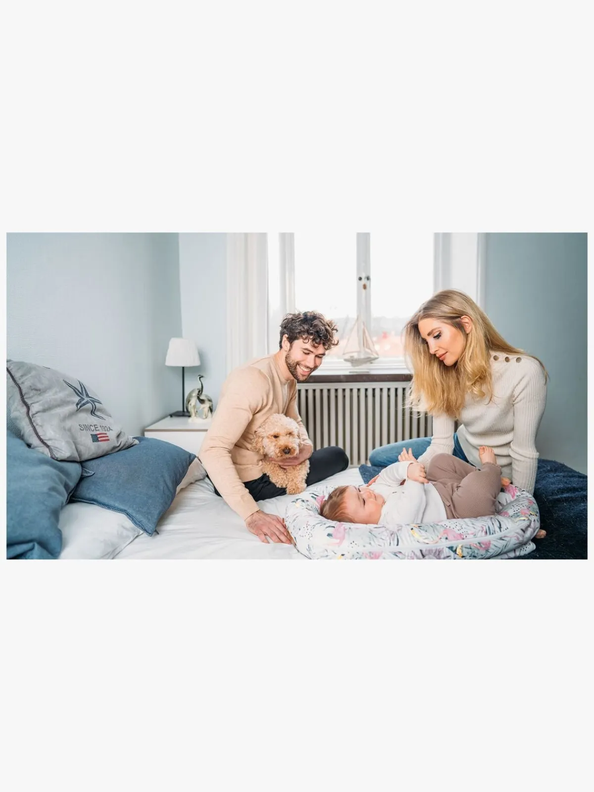 Børnesenge & Tilbehør|EcoViking Organic Babynest Cover Flamingo Dreams