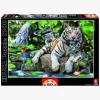 Educa Spil & Puslespil-Puslespil Bengal White Tigers 1000 Brikker