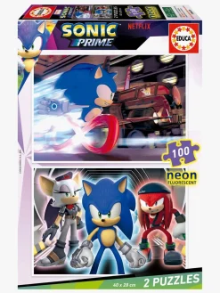 Educa Spil & Puslespil-Sonic Prime Puslespil Neon 2x100 Brikker