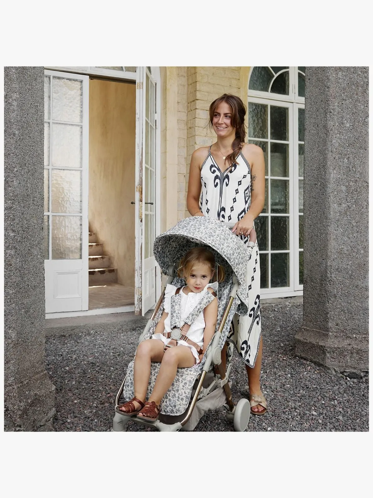 Rejseklapvogne|ElodieDetails Elodie MONDO Klapvogn, Garden Leo Toile Beige/Blå