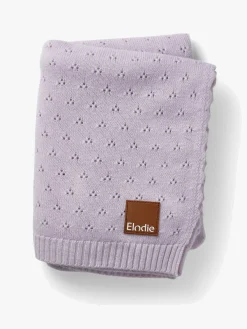 Børn ElodieDetails Elodie  Pointelle-strikket Tæppe 100x75, Lavender Love