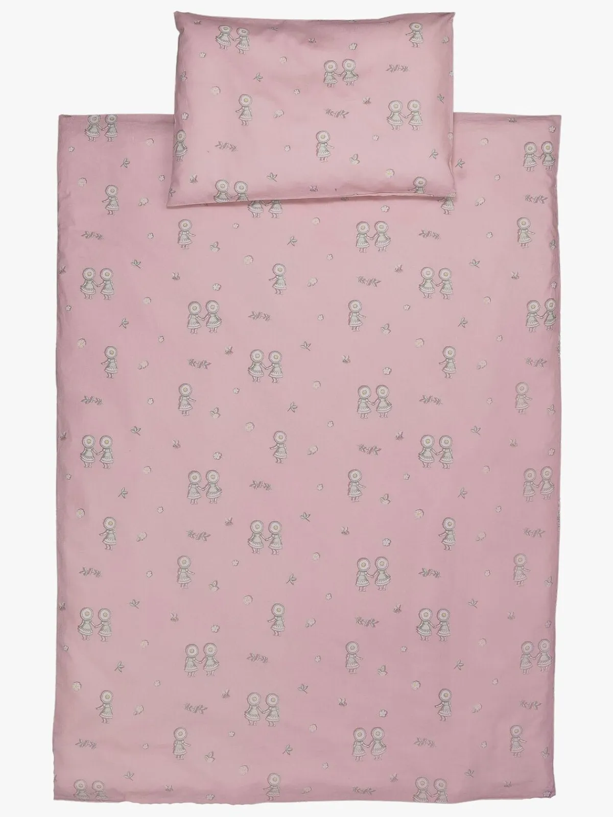 Børn ElsaBeskow Sengetøj-Elsa Beskow Blomsterfesten Sengesæt 150 x 210, Pink