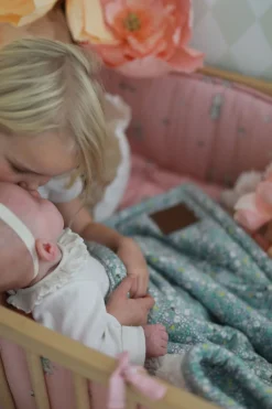 Børn ElsaBeskow Elsa Beskow Blomsterfesten Quiltet Tæppe, Blå