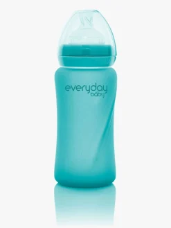 EverydayBaby Everyday Baby Varmeindikator Sutteflaske Glas 240 ml, Turkis