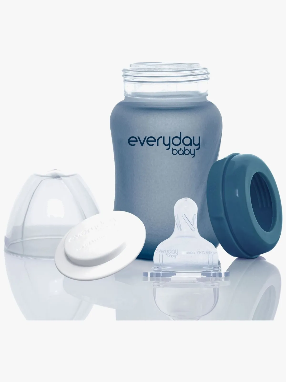 Spisetid|EverydayBaby Everyday Baby Varmeindikator Sutteflaske Glas 150 ml Blåbær Blå