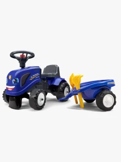 Falk Pedal- & Gåbiler-New Holland Traktor med Tilbehør, Blå