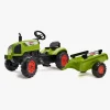 Falk Pedal- & Gåbiler-Pedaltraktor med Trailer, Grøn