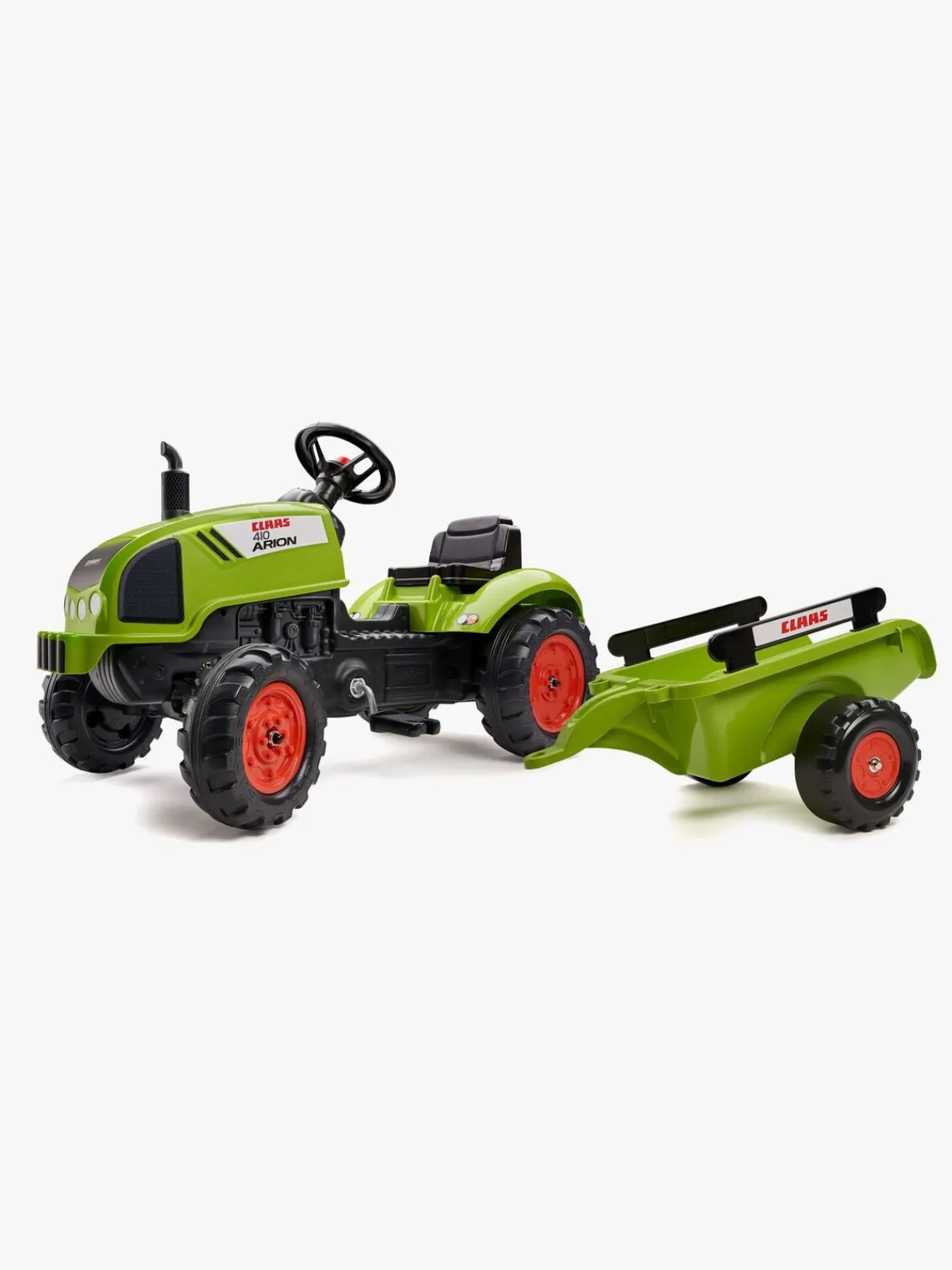 Falk Pedal- & Gåbiler-Pedaltraktor med Trailer, Grøn