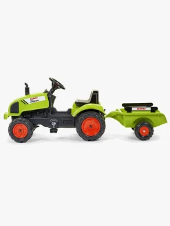 Falk Pedal- & Gåbiler-Pedaltraktor med Trailer, Grøn
