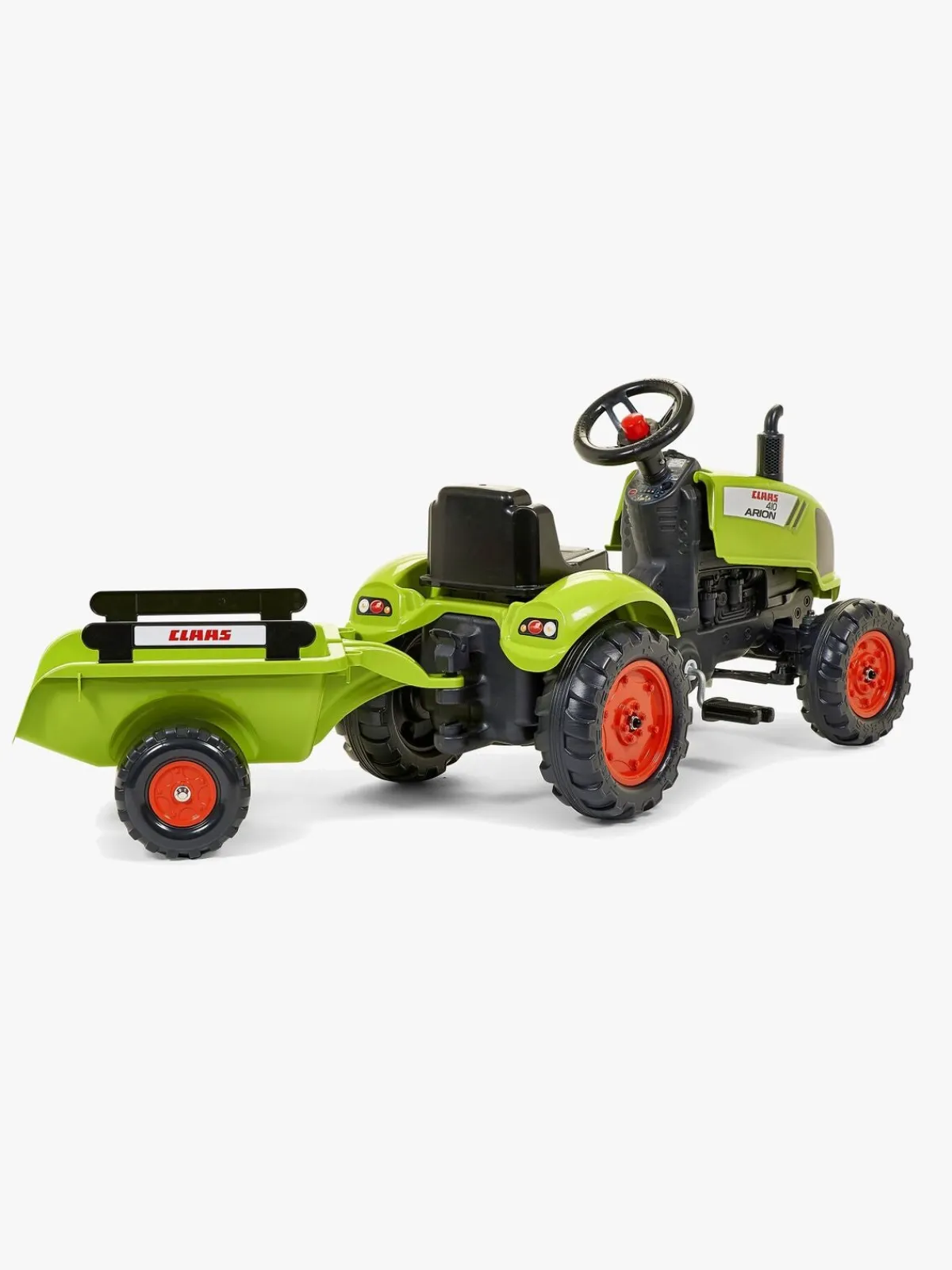 Falk Pedal- & Gåbiler-Pedaltraktor med Trailer, Grøn