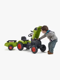 Falk Pedal- & Gåbiler-Pedaltraktor med Trailer, Grøn