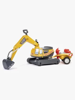 Udelegetøj|Falk Ride-on-gravemaskine Super Builder inkl. Anhænger, Gul
