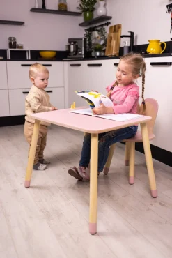 Børnemøbler|FamilySCL Family-SCL Kanin Bord & Stol Sæt, Pink