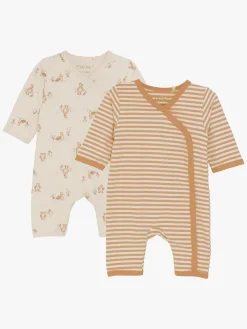 Børn Fixoni Præmatur-Præmatur Pyjamasser 2-pak Str. 32, Brun