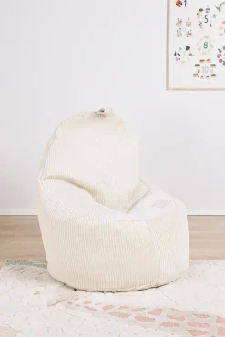 Børn Furini Yoko Sækkestol Velour, Lys beige