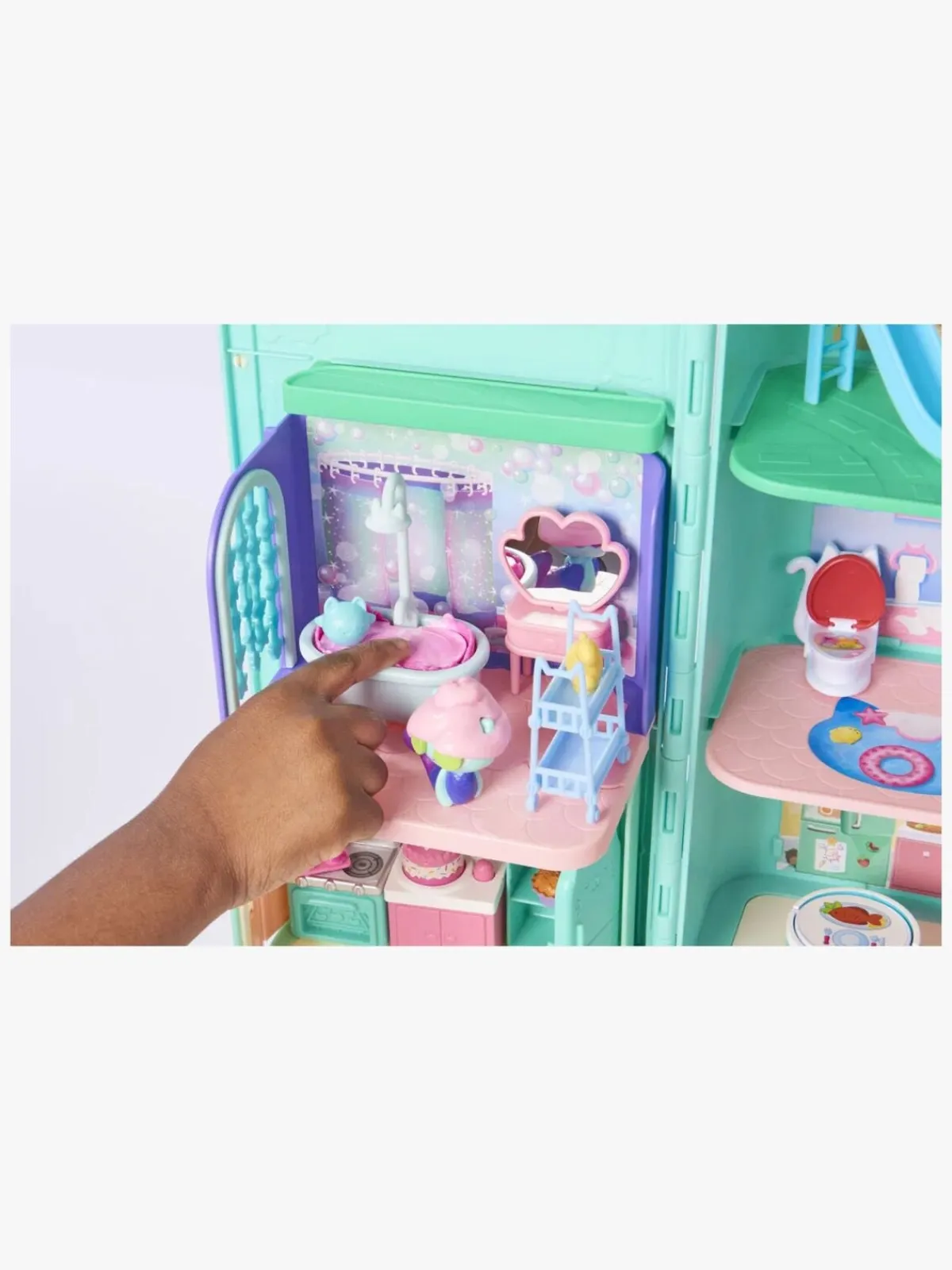 Børn GabbysDollhouse Legetøj Til Børn På 0-10 År|Dukker & Bamser-Gabby's Dollhouse Deluxe Room - MerCat's Badeværelse