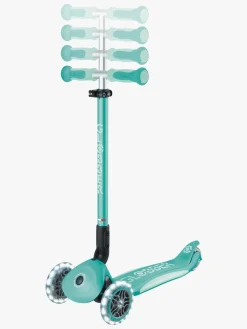 Globber Go-Up Deluxe Lights Trehjulet Løbehjul, Dark Mint