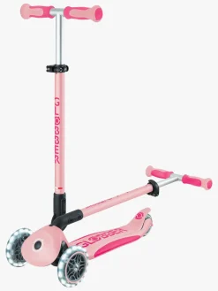 Globber Go-Up Deluxe Lights Trehjulet Løbehjul, Pastel Pink