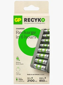 GPBatterier Elektronik & Media-GP Batterier Recyko E821 8-Slot Charger, 4 AA + 4 AAA