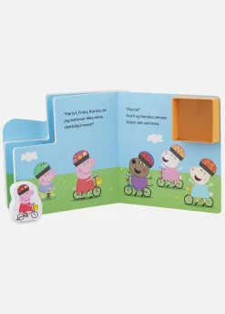 PeppaPig Bøger-Gurli Gris Bog med Træfigurer - På Cykeltur