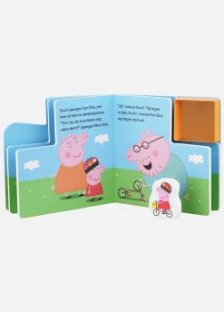PeppaPig Bøger-Gurli Gris Bog med Træfigurer - På Cykeltur