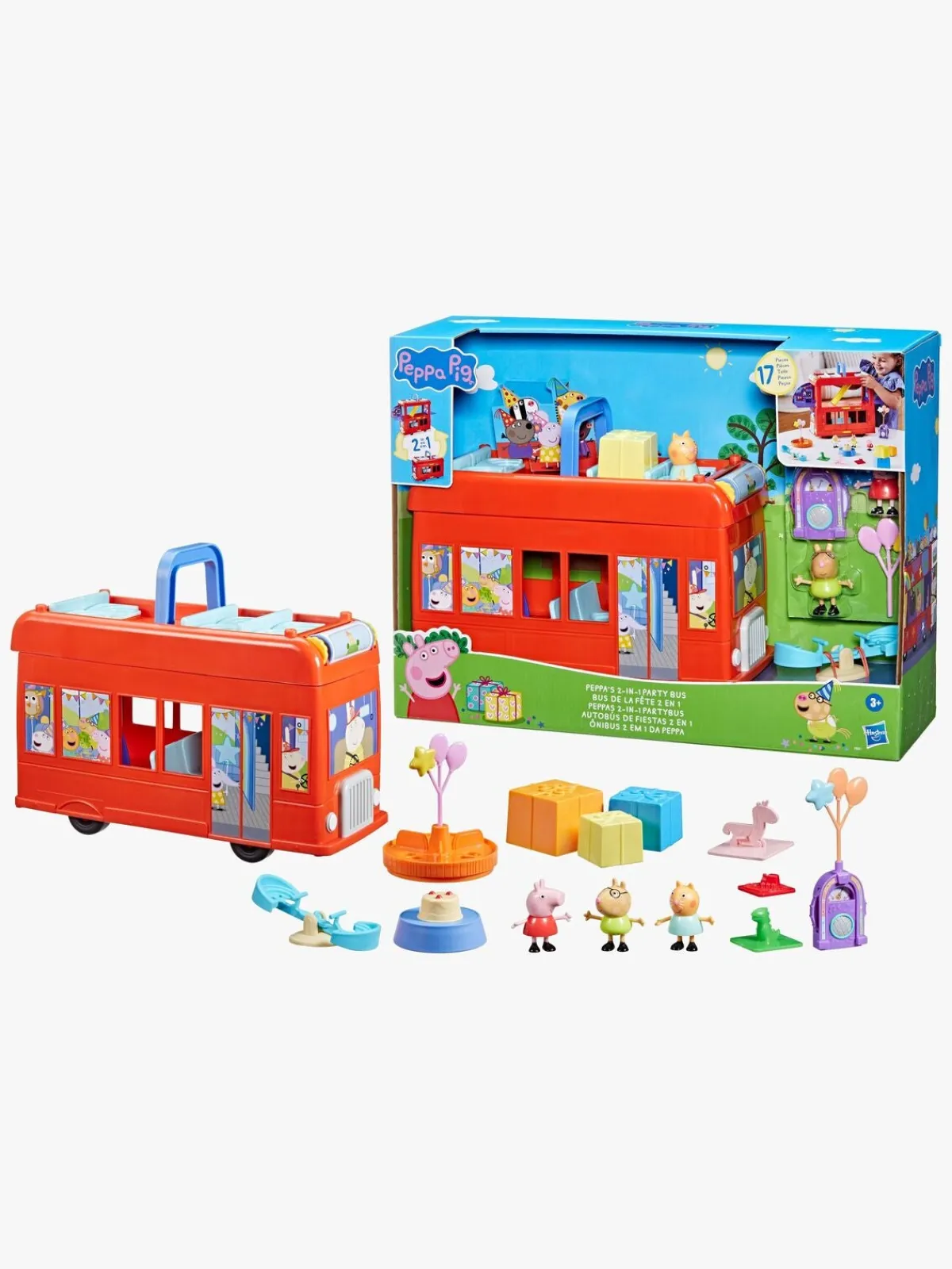 Legetøjsfigurer|PeppaPig Gurli Gris Legesæt 2-i-1 Partybus