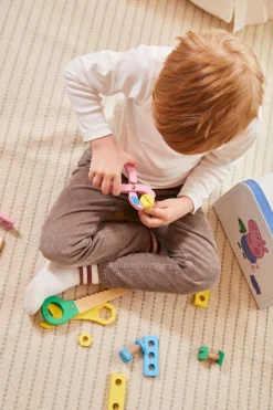 BarboToys Rolleleg-Gurli Gris Værktøjskasse i Træ