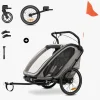 Aktivitetsvogne|Hauck Bike N Walk Cykelanhænger, Light Grey
