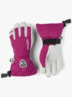 Børn Hestra Tilbehør|Vintertøj-Army Leather Heli Ski Handsker, Fuchsia