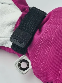 Børn Hestra Tilbehør|Vintertøj-Army Leather Heli Ski Handsker, Fuchsia